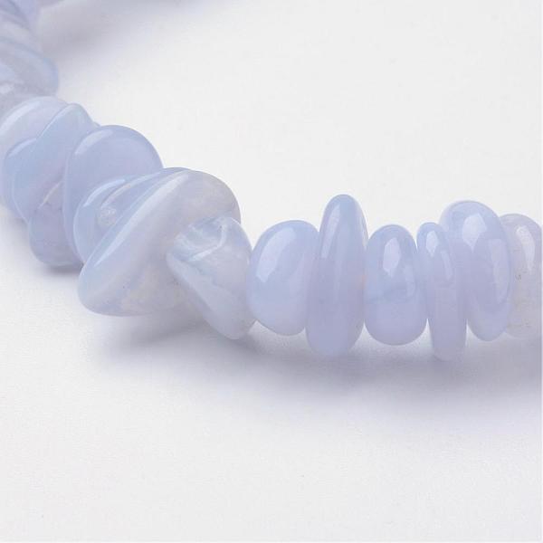 Natürliche Blaue Spitze Achat Perlen Stretch Armbänder
