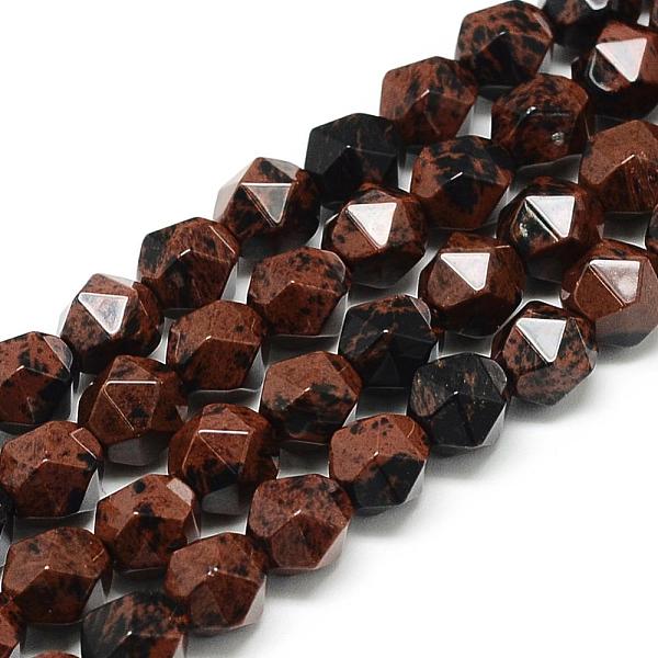 

PandaHall Natural Mahogany Obsidian Beads Strands, Star Cut Round Beads, Faceted, 9.5~10x9mm, Hole: 1.5mm, about 37~39pcs/strand, 14.9 inch...
