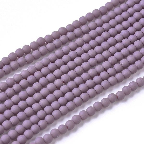 

PandaHall Frosted Opaque Glass Bead Strands, Round, Medium Purple, 2.5~3mm, Hole: 0.7mm, about 150pcs/strand, 15.35 inch(39cm) Glass Round...