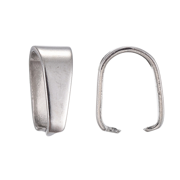 

PandaHall 201 Stainless Steel Snap on Bails, for Pendant Making, Stainless Steel Color, 6.5x6x3mm 201 Stainless Steel