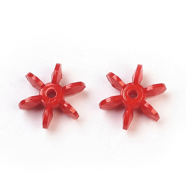 

PandaHall Opaque Solid Color Acrylic Paddle Beads, Star Flake, Red, 14x12x5mm, Hole: 2mm, about 1888pcs/472g Acrylic Flower Red