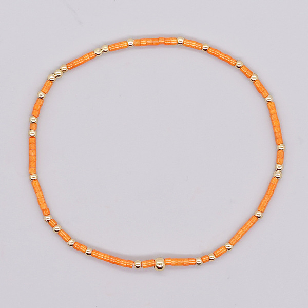 

PandaHall Bohemian Style Rainbow Glass & Brass Beaded Handmade Fashion Women's Bracelet Glass