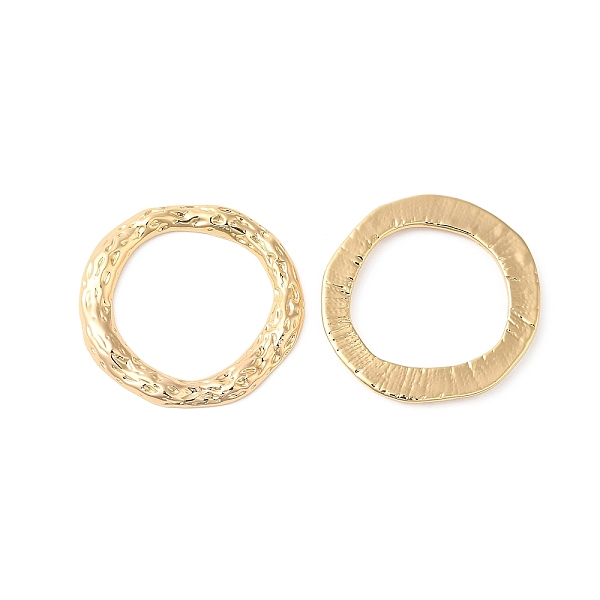 

PandaHall Brass Linking Rings, Nickel Free, Ring, Hammered, Real 18K Gold Plated, 24x2mm, Inner Diameter: 17mm Brass Ring