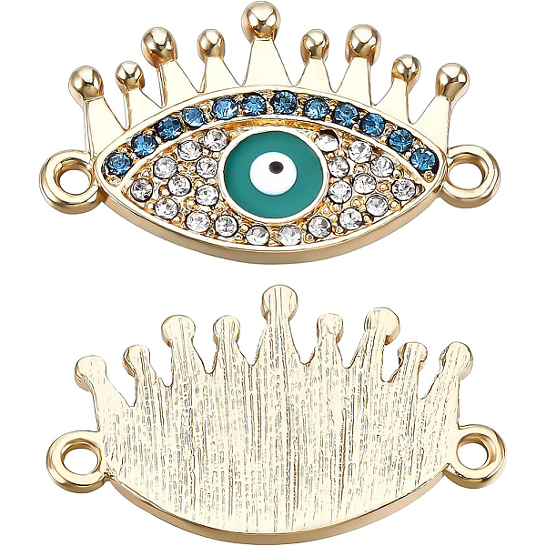 

PandaHall BENECREAT 12Pcs Alloy Enamel Links Connectors, with Rhinestone, Cadmium Free & Nickel Free & Lead Free, Real 18K Gold Plated, Eye..., Multicolor