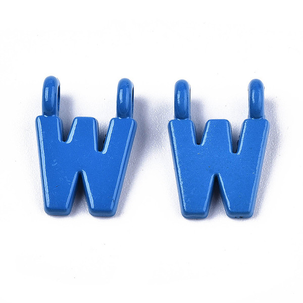 

PandaHall Spray Painted Alloy 2-Loop Link Pendants, Cadmium Free & Lead Free, Letter, Letter.W, 13.5x9.5x1.5mm, Hole: 2mm Alloy Word