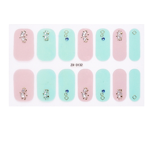 

PandaHall Full Cover Nail Stickers, 3D Nail Decals, Self-Adhesive, with Glass & Rhinestone & Plastic, for Nail Tips Decorations, Aquamarine..., Green