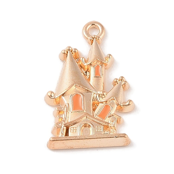 

PandaHall Alloy Enamel Pendants, Castle Charm, Light Gold, 23x14.5x3mm, Hole: 1.6mm Alloy+Enamel Castle