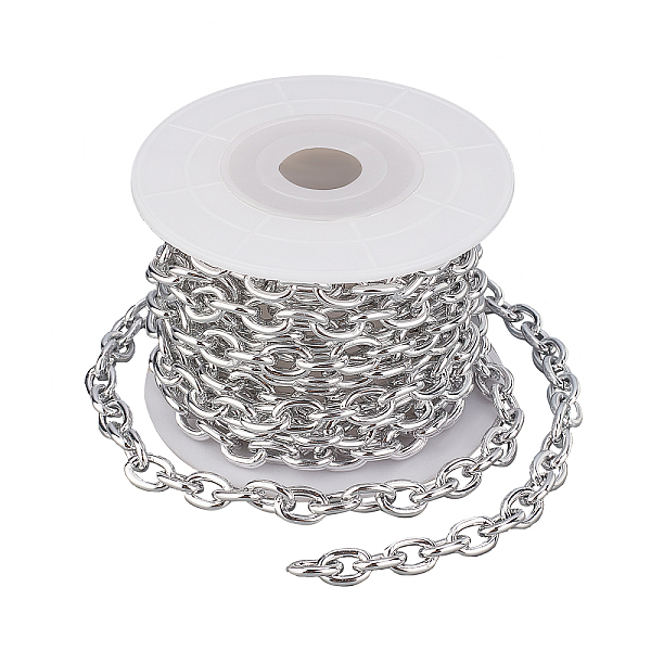 

PandaHall CHGCRAFT DIY Chain Necklace Making Kits, Including 3m Aluminium Curb Chain, Platinum, 10x7x2mm Aluminum