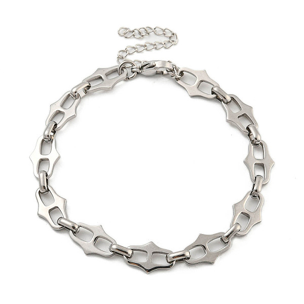 

PandaHall 304 Stainless Steel Link Chains Bracelets for Men & Women, Stainless Steel Color, 7-5/8 inch(19.3cm) 304 Stainless Steel