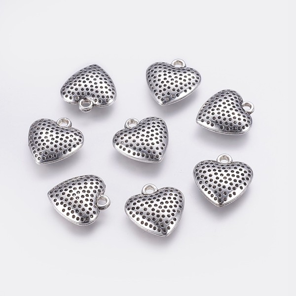 

PandaHall CCB Plastic Pendants, Heart, Antique Silver, 26x24.5x7.5mm, Hole: 3mm Plastic Heart