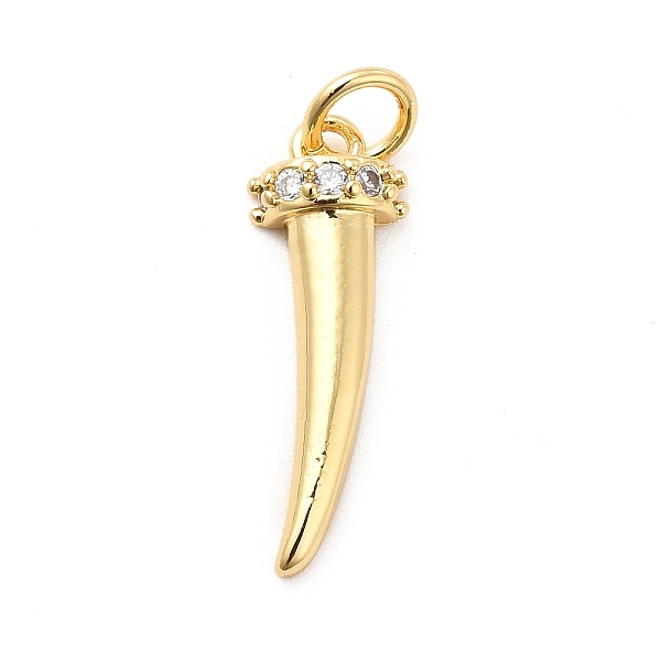 

PandaHall Rack Plating Brass Micro Pave Cubic Zirconia Pendants, Horn Tusk Charm, Long-Lasting Plated, with Jump Rings, Cadmium Free & Lead..., Clear