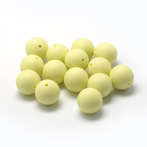 

PandaHall Food Grade Eco-Friendly Silicone Beads, Round, Champagne Yellow, 8~10mm, Hole: 1~2mm Silicone Round Yellow