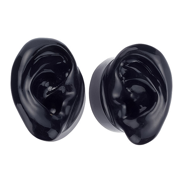 

PandaHall ARRICRAFT 2Pcs 2 Style Soft Silicone Ear Displays Mould, Earrings Ear Stud Display Teaching Tools for Piercing Suture Acupuncture..., Black