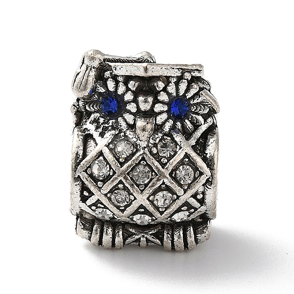 

PandaHall Alloy Rhinestone European Beads, Large Hole Beads, Owl, Antique Silver, 14x10.5x9.5mm, Hole: 5mm Alloy+Rhinestone Owl