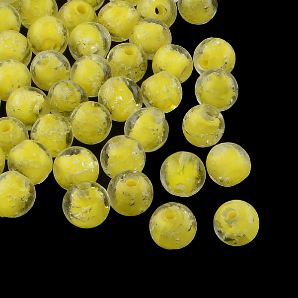 

PandaHall Handmade Luminous Lampwork Beads, Round, Yellow, 12mm, Hole: 2mm Lampwork Round Yellow