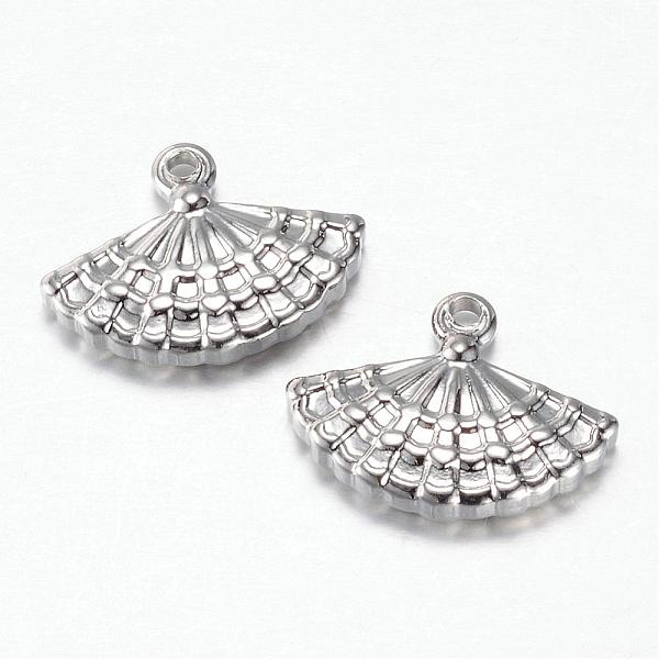 

PandaHall 201 Stainless Steel Pendants, Fan, Stainless Steel Color, 12x16x3mm, Hole: 1.3mm 201 Stainless Steel Fan
