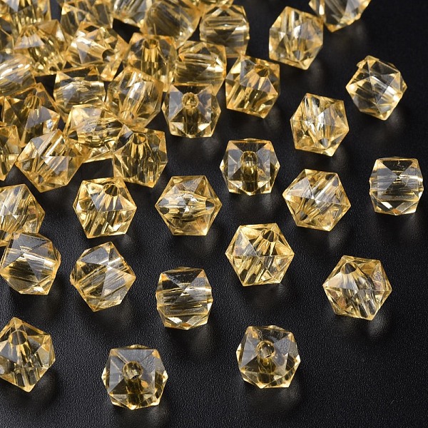 

PandaHall Transparent Acrylic Beads, Faceted, Square, Wheat, 8.5x9.5x9.5mm, Hole: 2.5mm, about 1070pcs/500g Acrylic Cube Orange