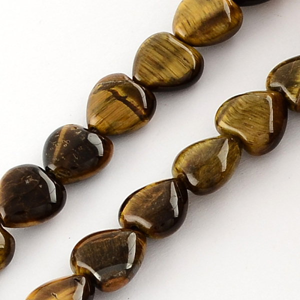 

PandaHall Natural Tiger Eye Bead Strands, Heart, Coffee, 10x10x5mm, Hole: 1mm, about 40pcs/strand, 15.3 inch Tiger Eye Heart Brown