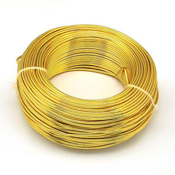 Aluminum Wire, Bendable Metal Craft Wire, Flexible Craft Wire, for Beading Jewelry Craft Making, Gold, 18 Gauge, 1.0mm, 200m/500g(656.1 Feet/500g)