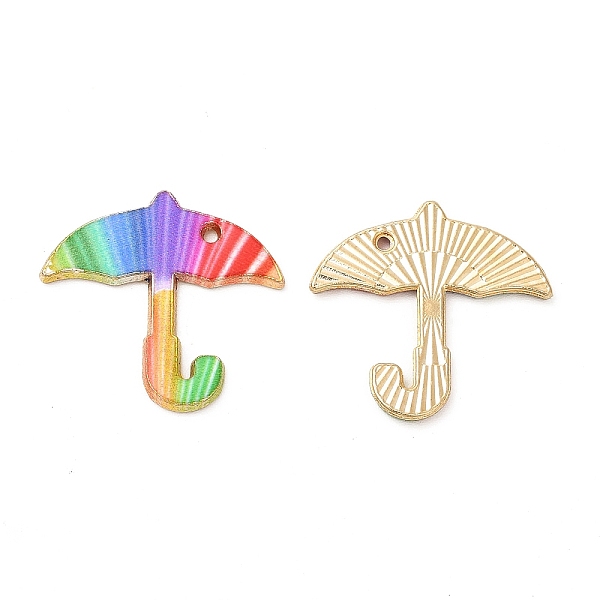 

PandaHall Alloy Enamel Pendants, Cadmium Free & Nickel Free & Lead Free, Golden, Umbrella Charm, Colorful, 20.5x21x1.5mm, Hole: 1mm...