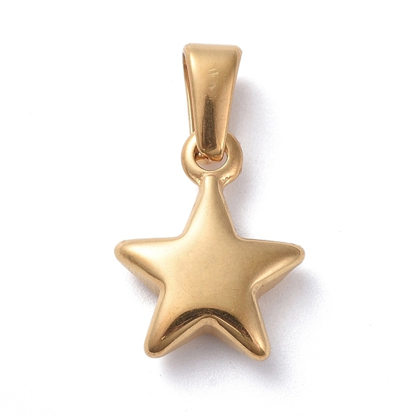 

PandaHall 304 Stainless Steel Charms, Star, Golden, 13.5x10.5x3.5mm, Hole: 6x3mm 304 Stainless Steel Star