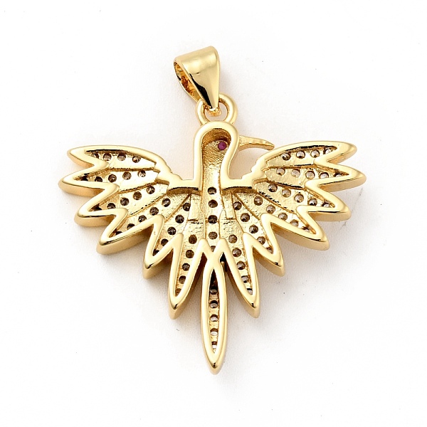 

PandaHall Rack Plating Brass Micro Pave Clear Cubic Zirconia Pendants, Long-Lasting Plated, Lead Free & Cadmium Free, Bird, Real 18K Gold...