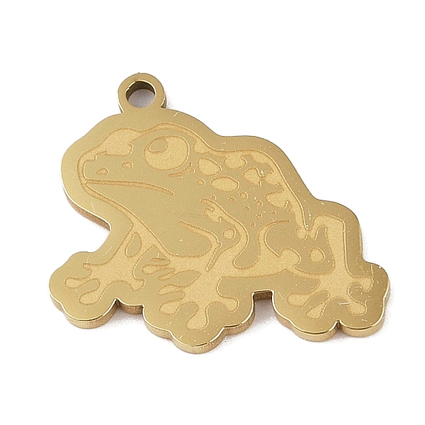 

PandaHall 304 Stainless Steel Pendants, Frog Charm, Golden, 19.5x21.5x1.5mm, Hole: 1mm 304 Stainless Steel Frog