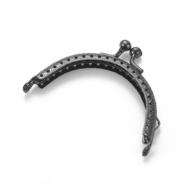 

PandaHall Iron Purse Frames, Bag Handle, for Bag Sewing Craft, Gunmetal, 60.5x85x11mm, Hole: 1.5mm Iron