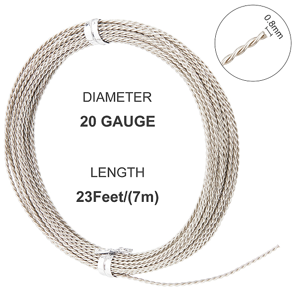 BENECREAT 0.8mm 7m Twist Jewelry Wire