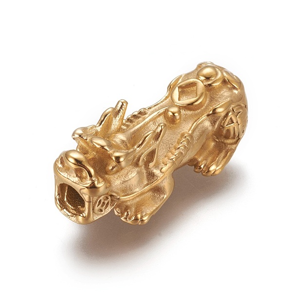 

PandaHall 304 Stainless Steel Beads, Pi Xiu, Golden, 28x13x10mm, Hole: 3mm 304 Stainless Steel Other Animal
