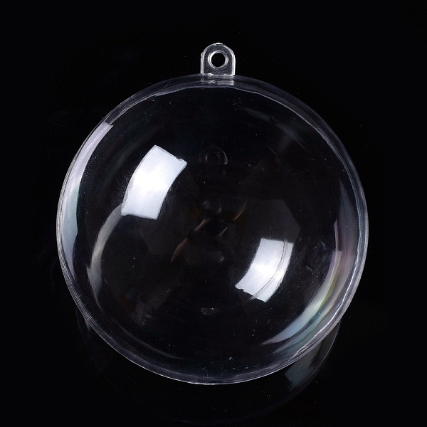 

PandaHall Openable Transparent Plastic Pendants, Fillable Plastic Bauble Christmas Ornament, Round, Clear, 8.9x8cm, Hole: 4mm, Inner Size...