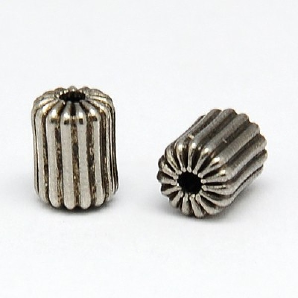 

PandaHall 304 Stainless Steel Corrugated Beads, Column, 8x5mm, Hole: 1mm 304 Stainless Steel Column