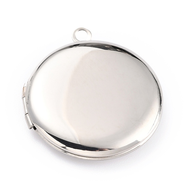 

PandaHall 316 Stainless Steel Locket Pendants, Photo Frame Charms for Necklaces, Manual Polishing, Flat Round, Stainless Steel Color...
