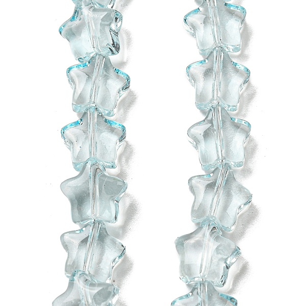 

PandaHall Baking Paint Transparent Glass Beads Strands, Star, Pale Turquoise, 8x8x4mm, Hole: 0.8mm, about 101~102pcs/strand, 29.13~29.53...