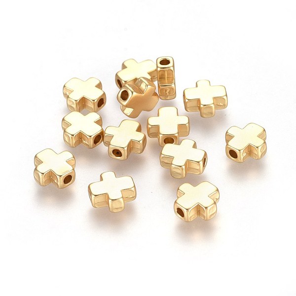 

PandaHall Alloy Beads, Cross, Lead Free & Nickel Free & Cadmium Free, Real 18K Gold Plated, Matte Gold Color, 8.5x8x3.5mm, Hole: 1.5mm Alloy...