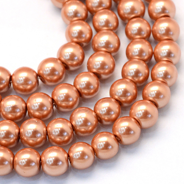 

PandaHall Baking Painted Pearlized Glass Pearl Round Bead Strands, Sandy Brown, 6~7mm, Hole: 1mm, about 135~140pcs/strand, 31.4 inch Glass...