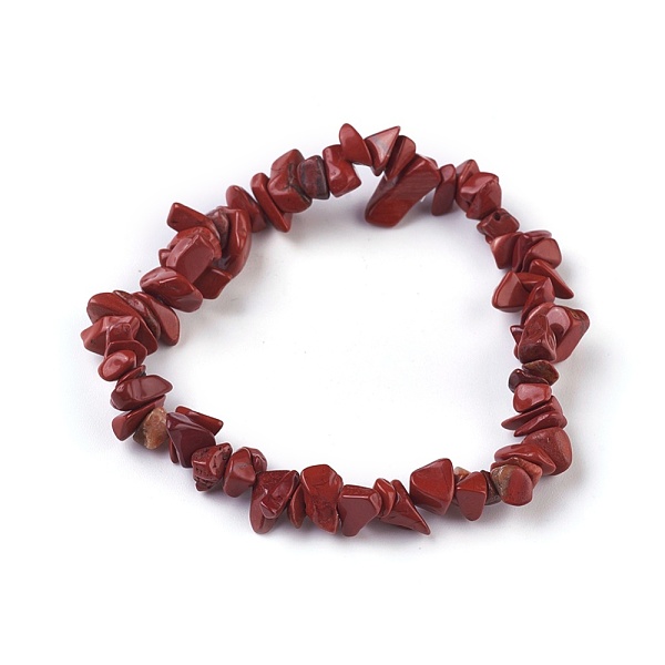 

PandaHall Natural Red Jasper Beads Stretch Bracelets, with Korean Elastic Crystal Thread, 2 inch~2-1/8 inch(5.2~5.3cm) Red Jasper