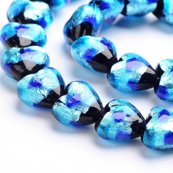 

PandaHall Handmade Lampwork Heart Beads, Blue, 11x12x8mm, Hole: 1mm Lampwork Heart Blue