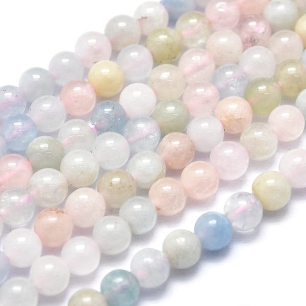 

PandaHall Natural Morganite Beads Strands, Round, 4~4.5mm, Hole: 0.8mm, about 102pcs/Strand, 15.35 inch(39cm) Morganite Round