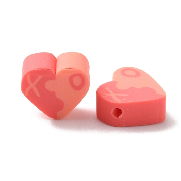 

PandaHall Valentine's Day Theme Handmade Polymer Clay Beads, Heart with Word Xo, Pink, 9~9.5x10.5~11x4mm, Hole: 1.4~1.5mm Polymer Clay Heart...