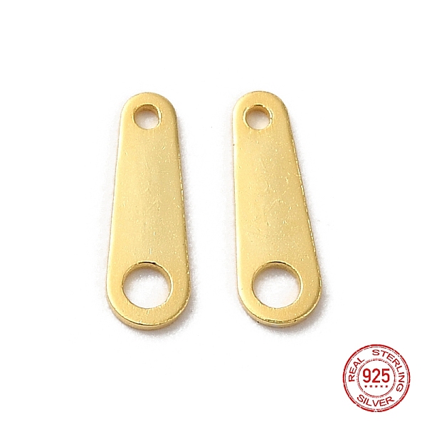 

PandaHall 925 Sterling Silver Links, Chain Tabs, with 925 Stamp, Golden, 8x2.5x0.4mm, Hole: 0.7&1.4mm Sterling Silver