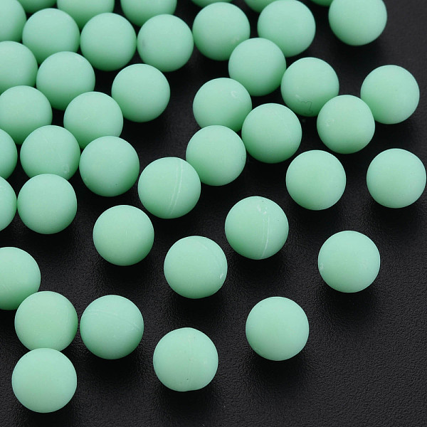 

PandaHall Opaque Acrylic Beads, Frosted, No Hole, Round, Aquamarine, 6mm, about 3900pcs/500g Acrylic Round Green