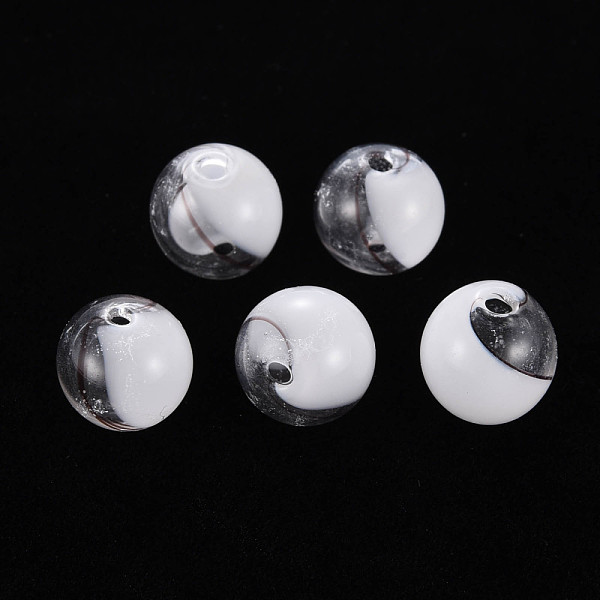 

PandaHall Transparent Handmade Blown Glass Globe Beads, Round, White, 12.5~14mm, Hole: 1~2mm Glass Round White