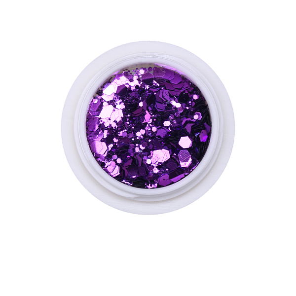 PandaHall Hexagon Shining Nail Art Decoration Accessories, with Glitter Powder and Sequins, DIY Sparkly Paillette Tips Nail, Dark Violet...