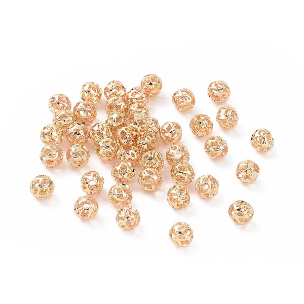 

PandaHall Brass Hollow Beads, Long-Lasting Plated, Round, Golden, 5mm Brass Round