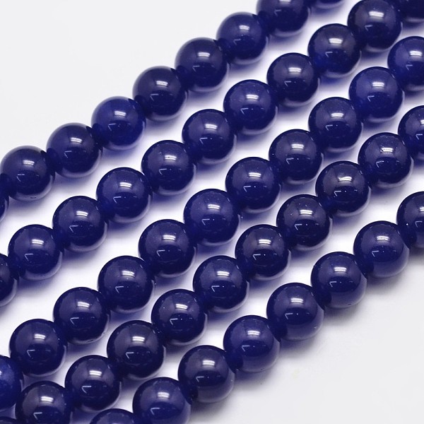 

PandaHall Natural & Dyed Malaysia Jade Bead Strands, Round, Midnight Blue, 10mm, Hole: 1.0mm, about 38pcs/strand, 15 inch Malaysia Jade...