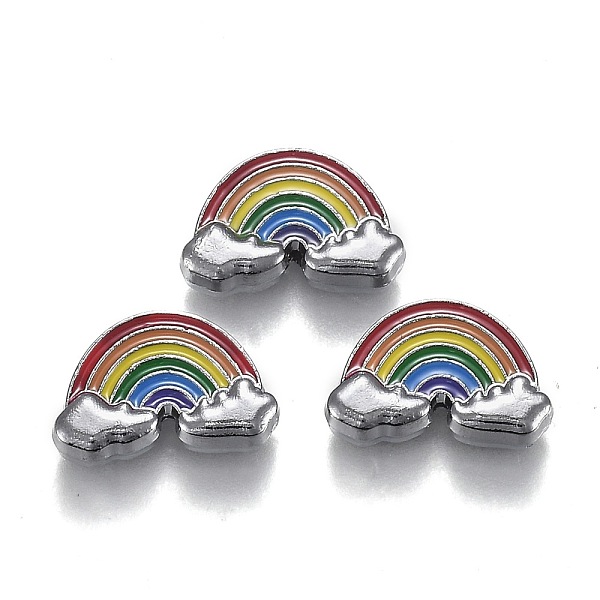 

PandaHall Alloy Enamel Slide Charms, Platinum Plated, Rainbow with Cloud Shape, Rainbow Color, 12.5x18.5x4.5mm, Hole: 8.5x1.5mm Alloy+Enamel...