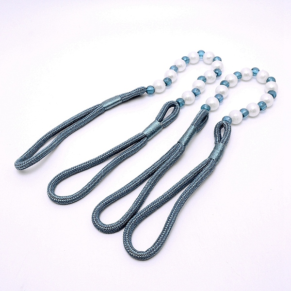 

PandaHall Polyester Curtain Tiebacks, with Round Plastic Beads, Prussian Blue, 71.5x0.9cm Polyester Round