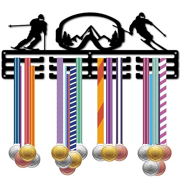 

PandaHall CREATCABIN Ski Medal Holder Display Medal Hanger Medal Wall Mount Frame Sports Medals Hanger Black Wall Decoration Medal Organizer...