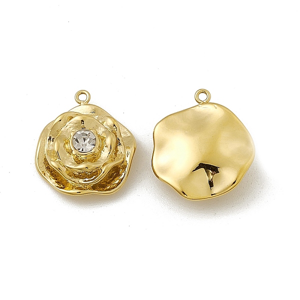 

PandaHall Vacuum Plating 201 Stainless Steel Pendants, Crystal Rhinestone Rose Charms, Real 18K Gold Plated, 18.5x15.5x6.5mm, Hole: 1.2mm...